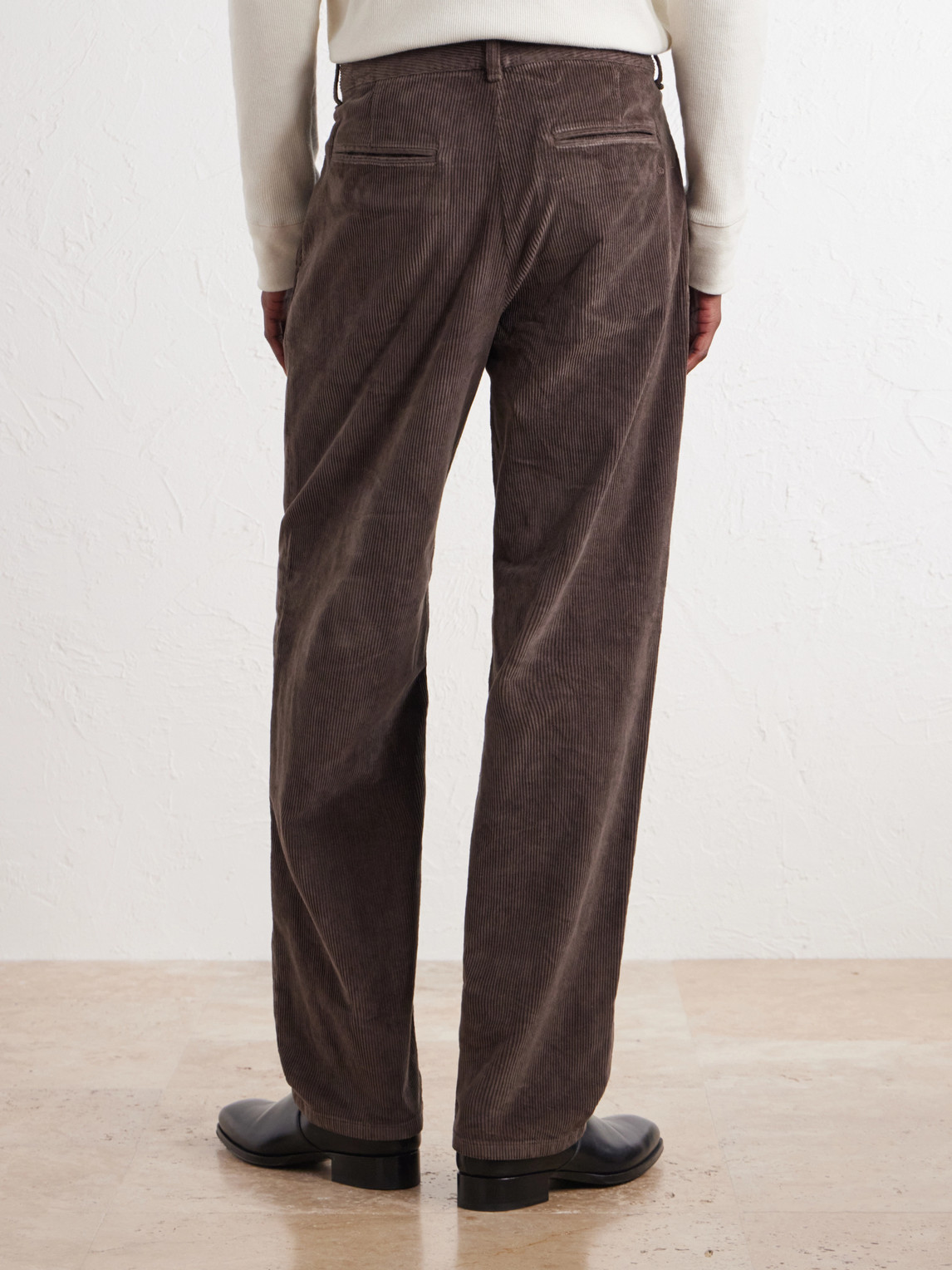 Wide-Leg Pleated Cotton-Blend Corduroy