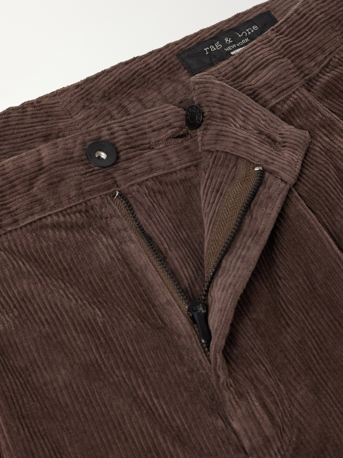 Wide-Leg Pleated Cotton-Blend Corduroy