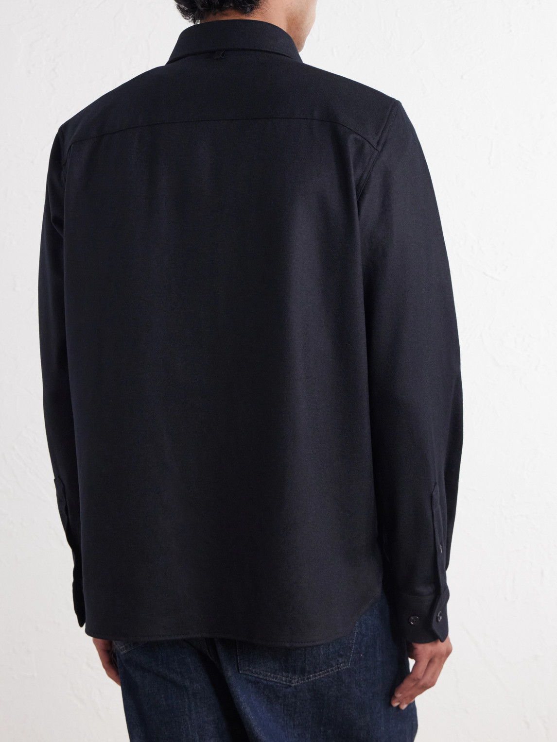 Wool-Blend Flannel Overshirt