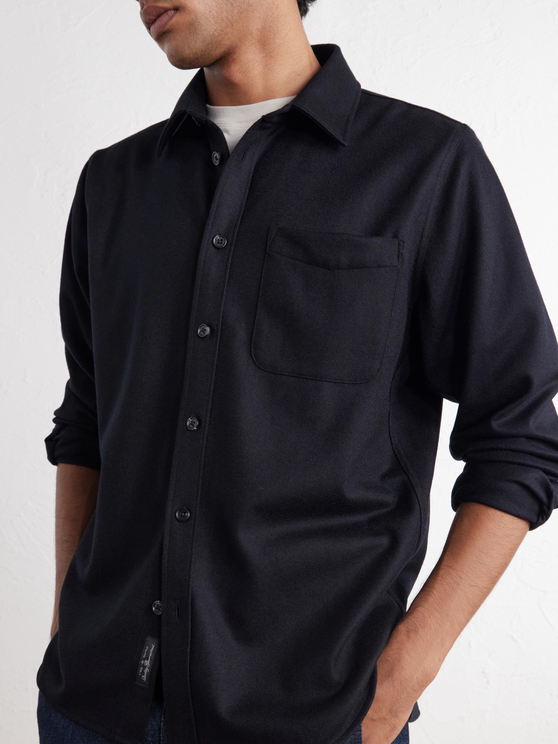 Wool-Blend Flannel Overshirt