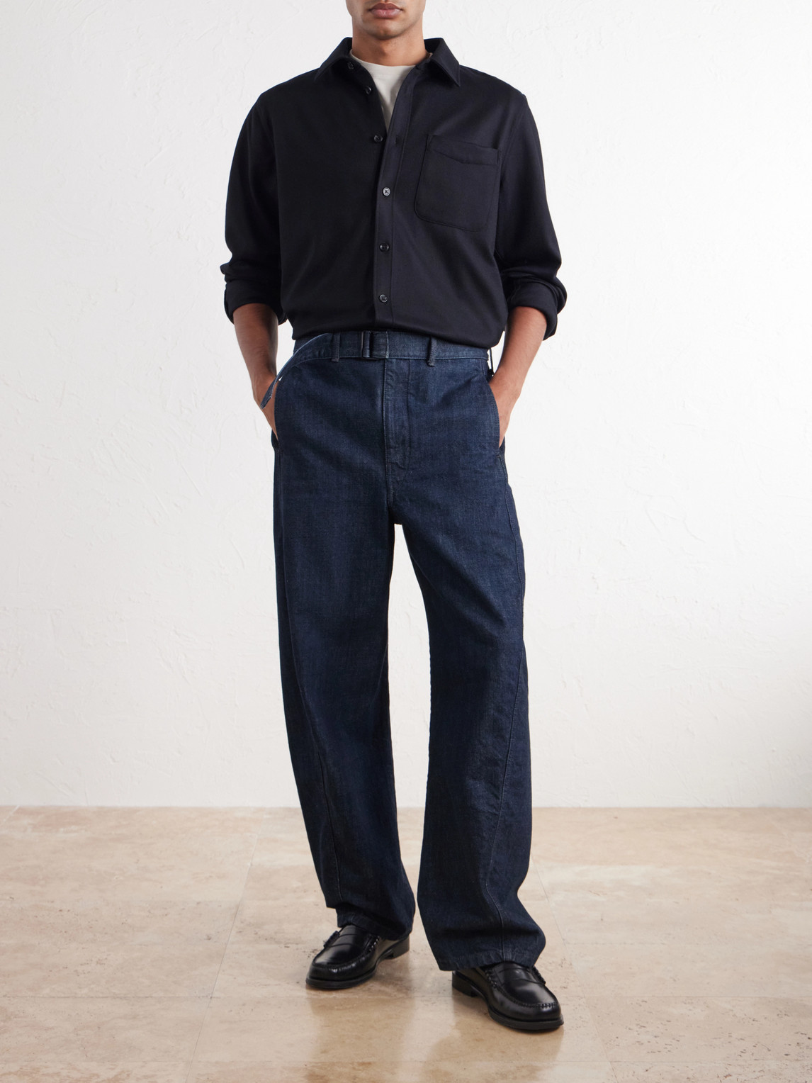 Wool-Blend Flannel Overshirt