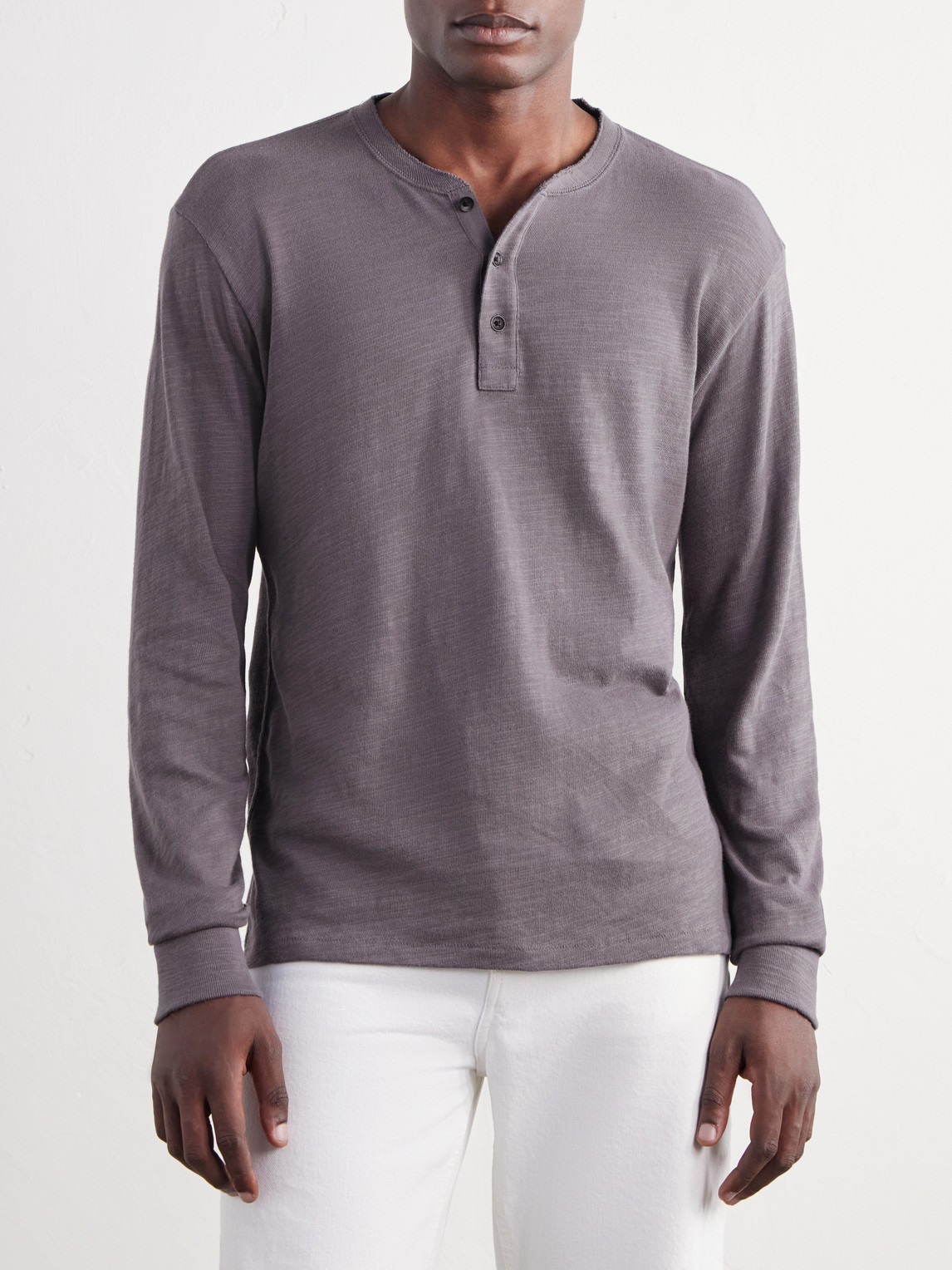 Cotton-Jersey Henley T-Shirt