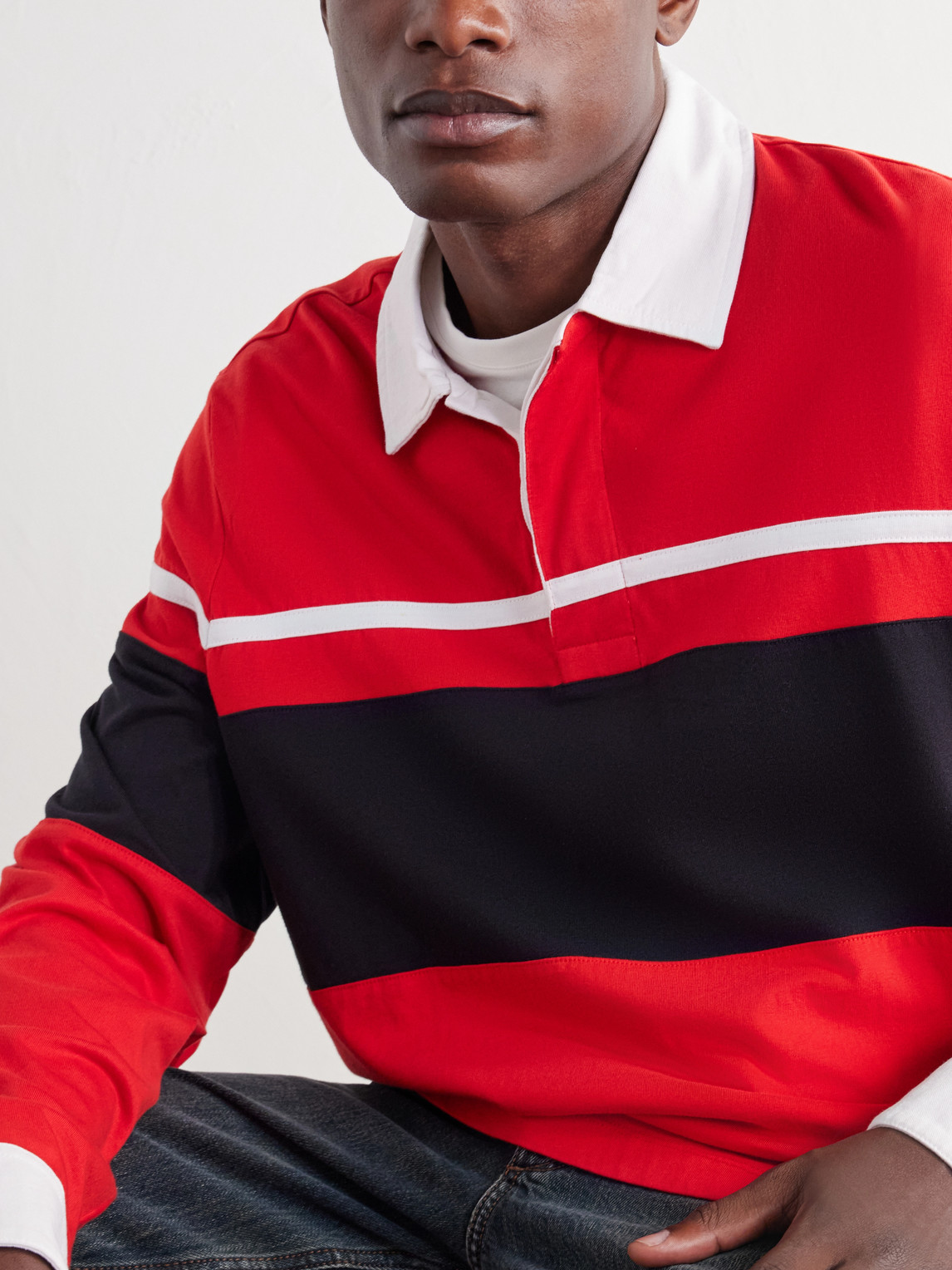 Striped Cotton-Jersey Polo Shirt
