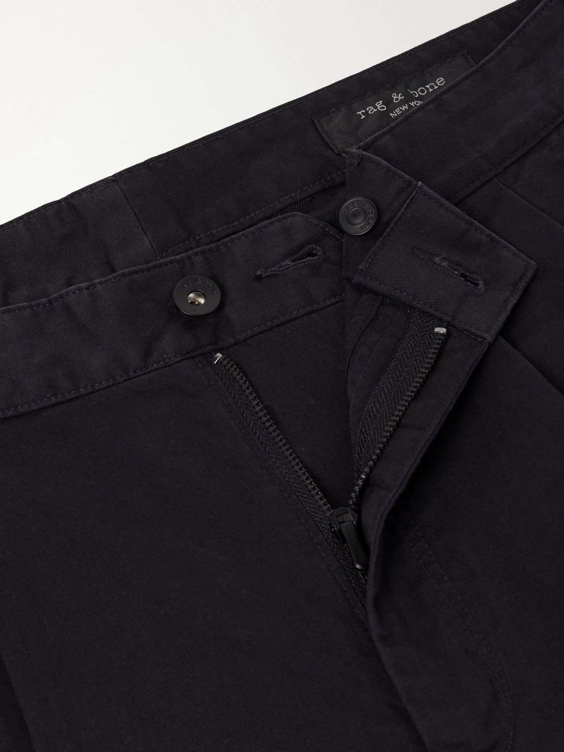 Wide-Leg Pleated Stretch Cotton-Twill Trousers