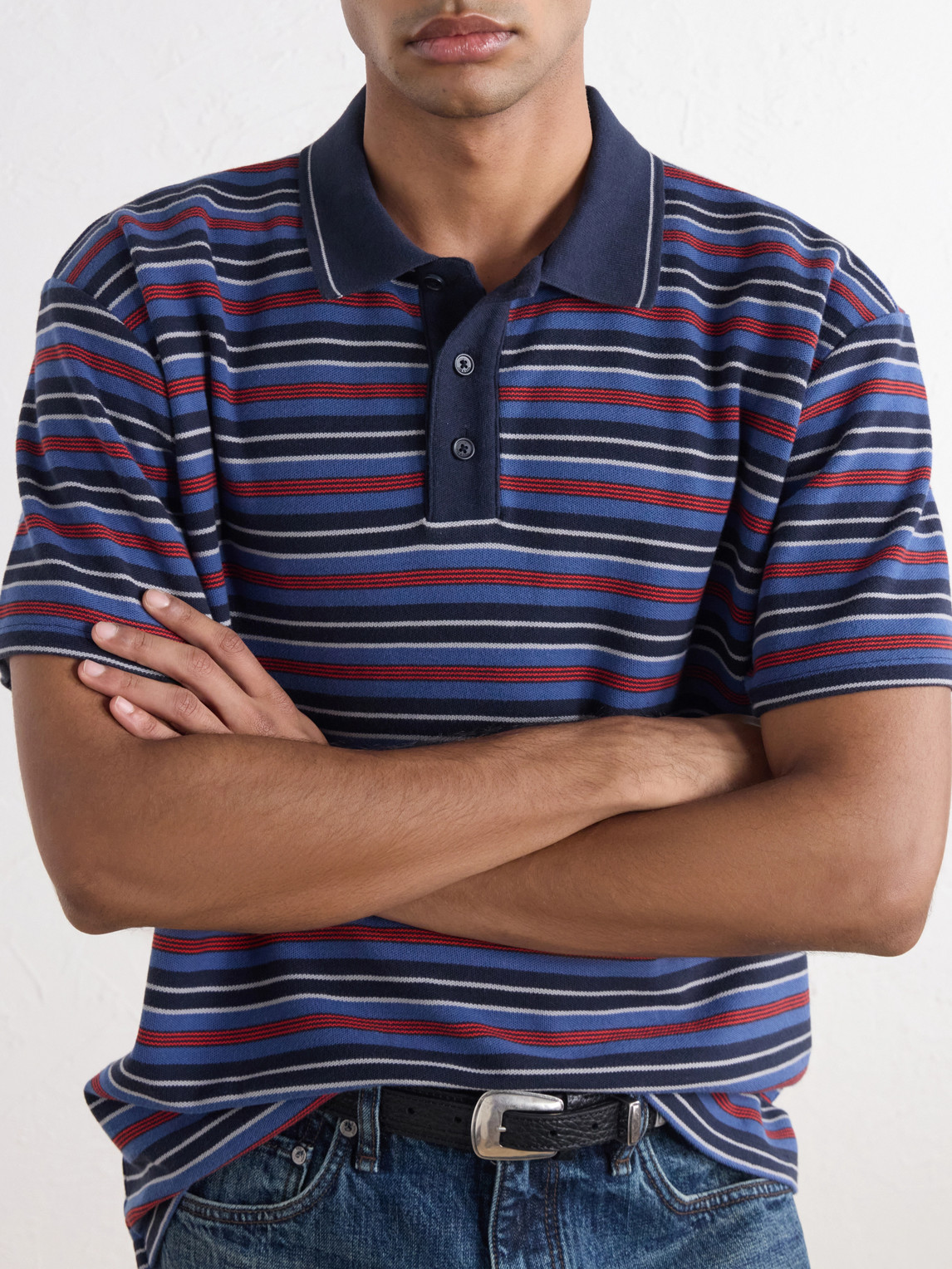 Striped Cotton-Piqué Polo Shirt