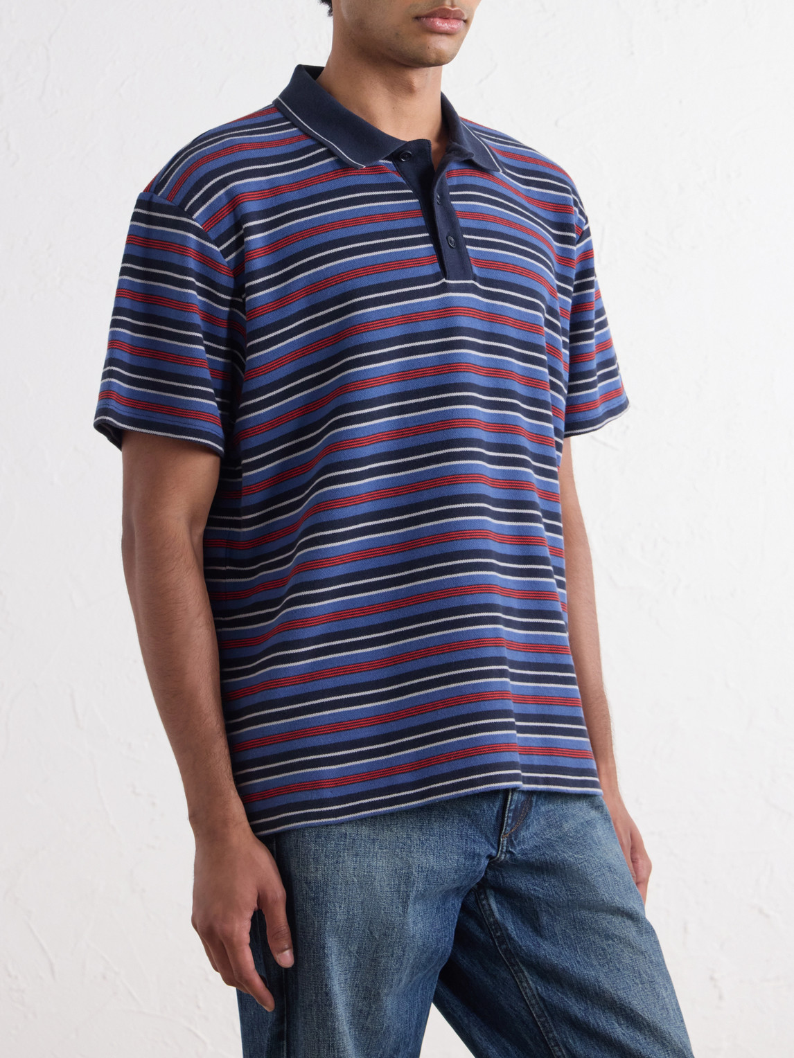 Striped Cotton-Piqué Polo Shirt