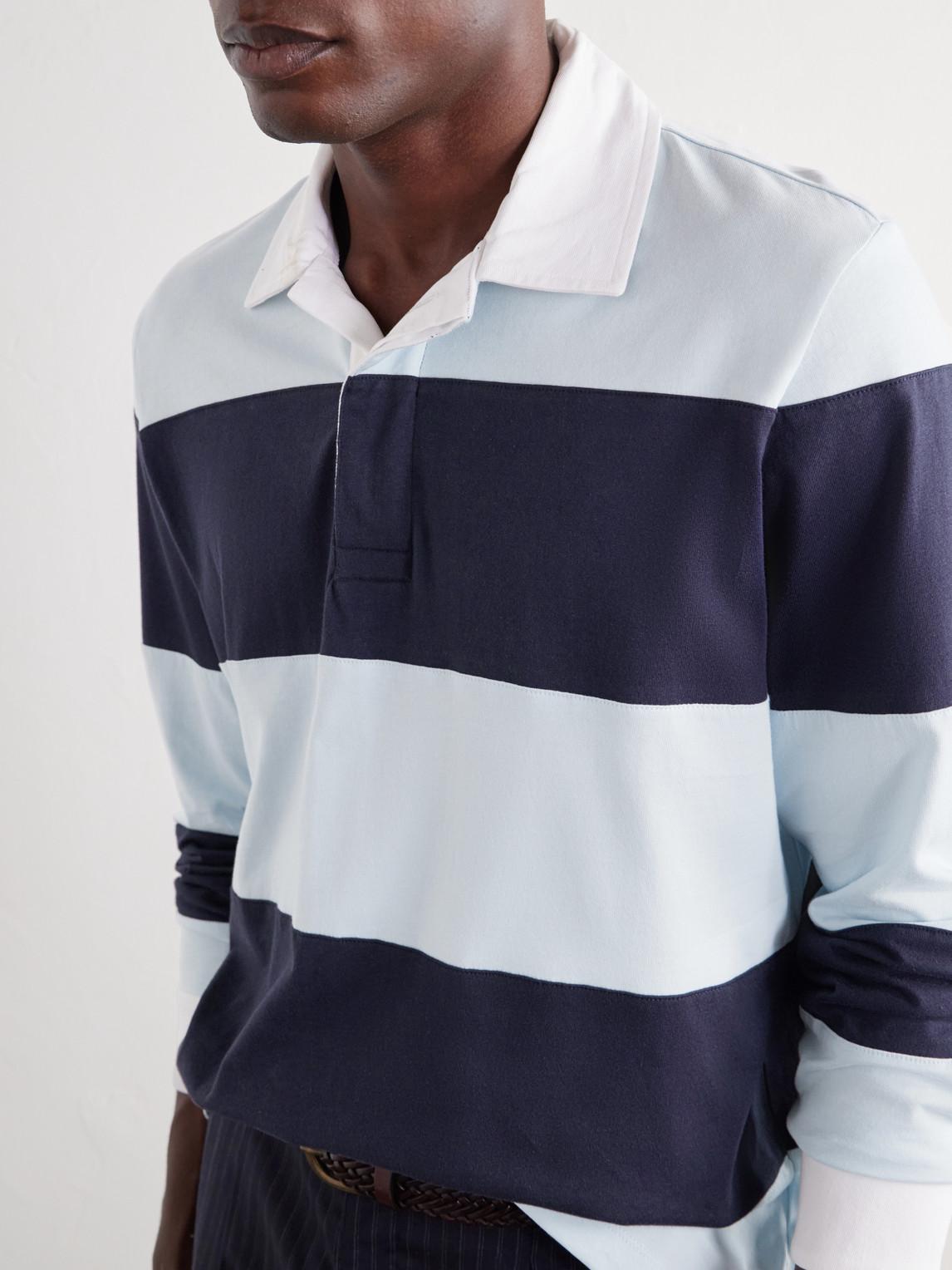 Striped Cotton-Jersey Polo Shirt