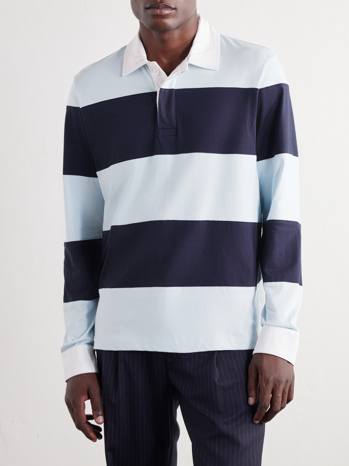 Striped Cotton-Jersey Polo Shirt