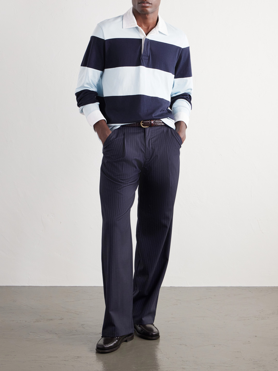 Striped Cotton-Jersey Polo Shirt