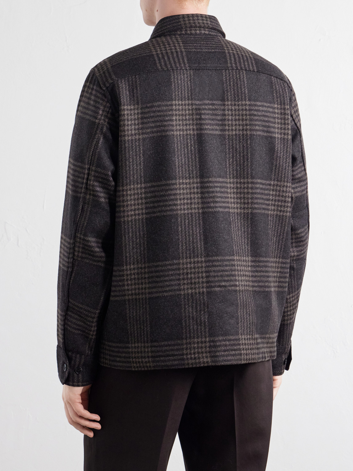 Austin Prince Of Wales Checked Wool-Blend Overshirt