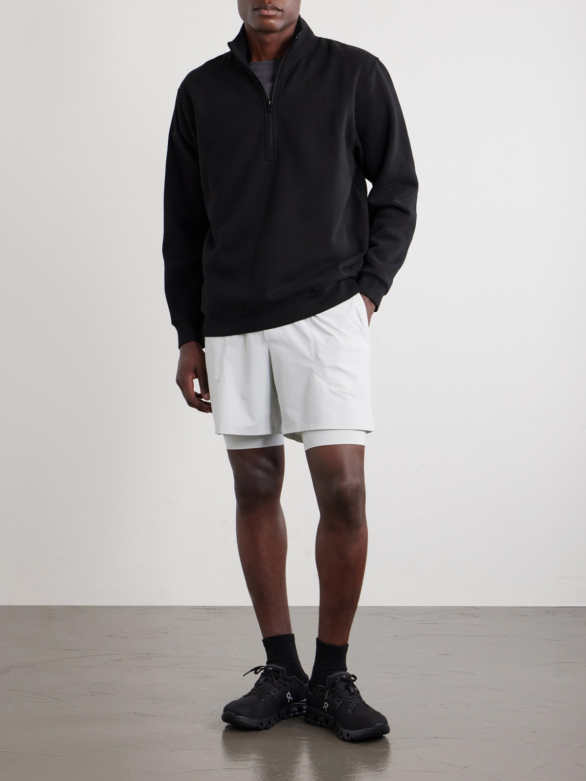 Steady State Cotton-Blend Jersey Half-Zip Sweatshirt — 2
