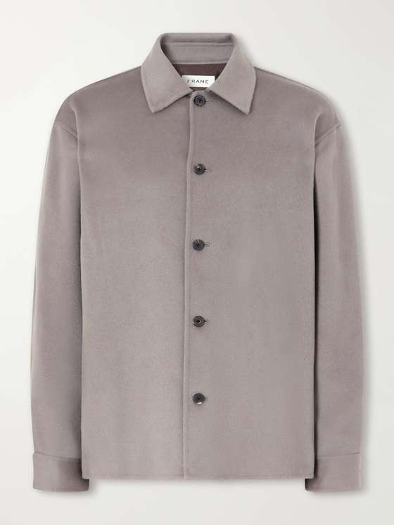 Frame Brushed Wool-Woven Overshirt