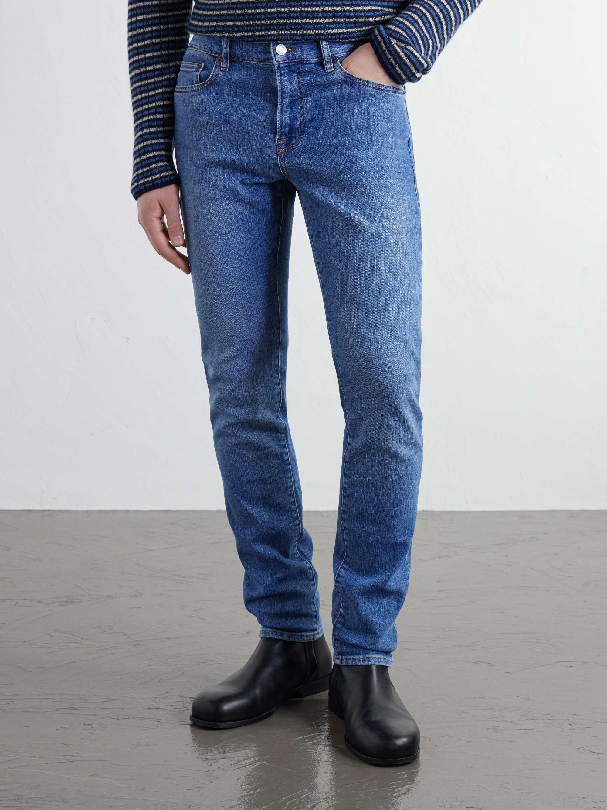 FRAME L'Homme Slim-Fit Dry Denim Jeans