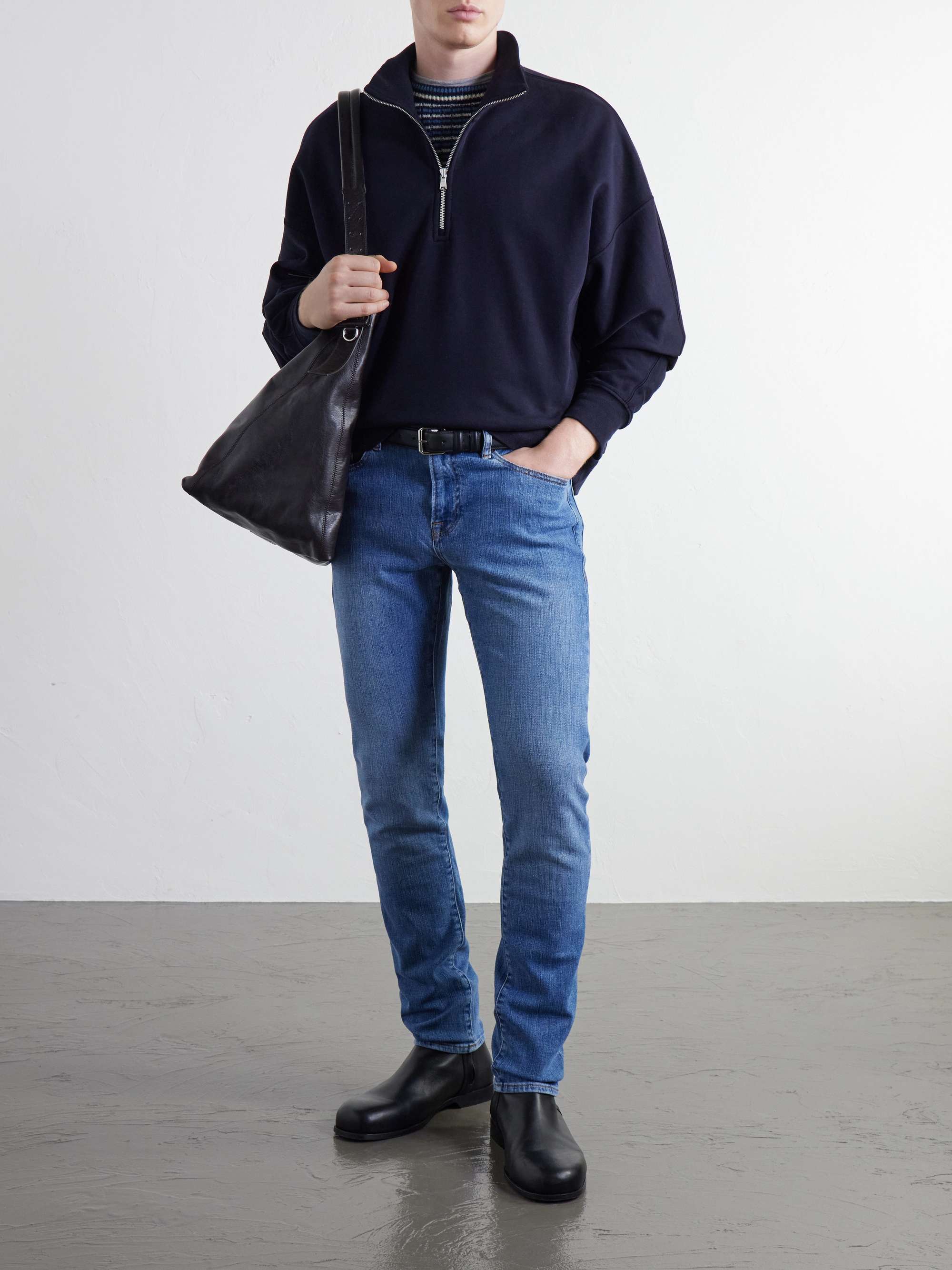 FRAME L'Homme Slim-Fit Dry Denim Jeans