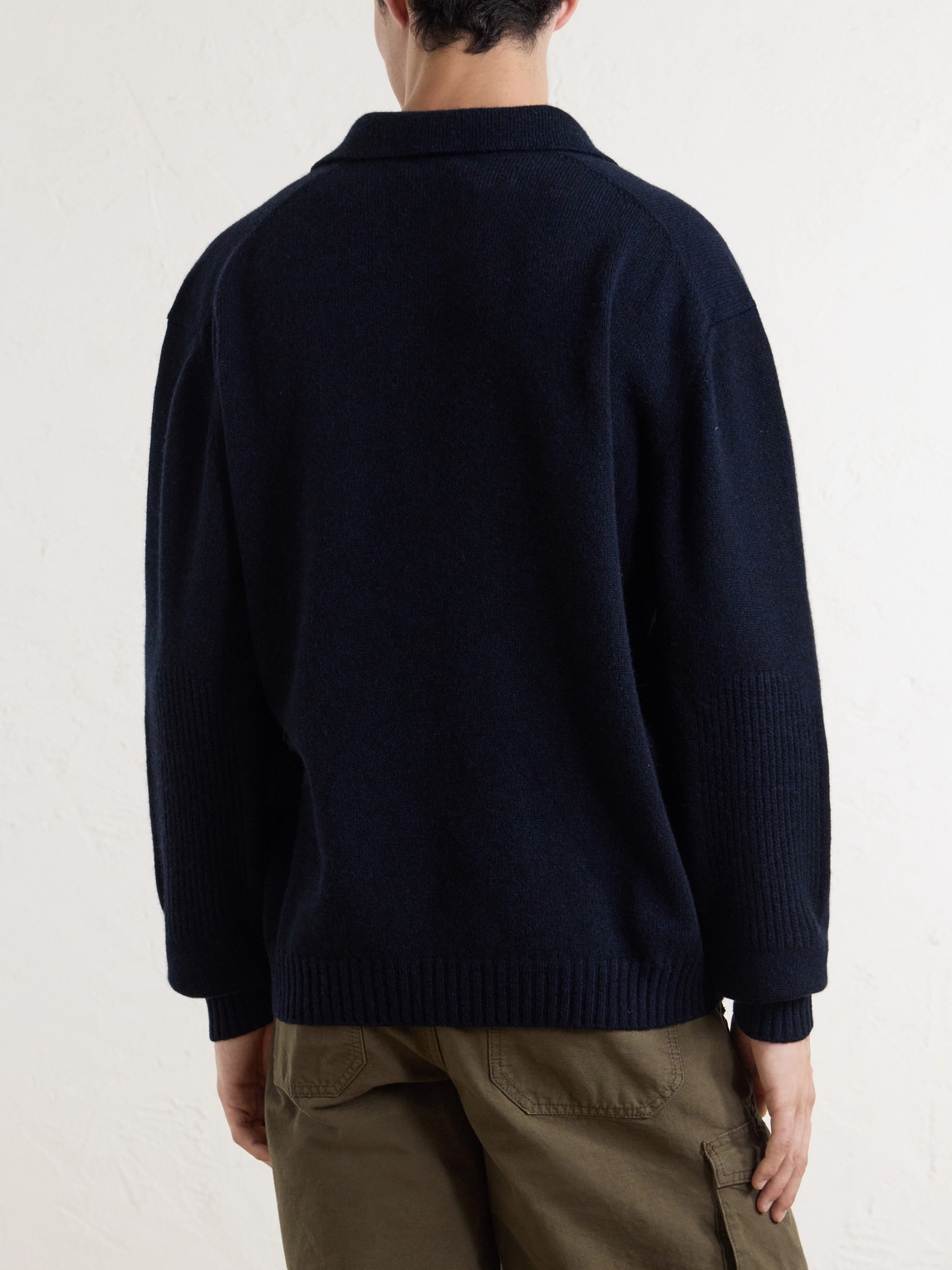 Cashmere Wool-Blend Polo Sweater