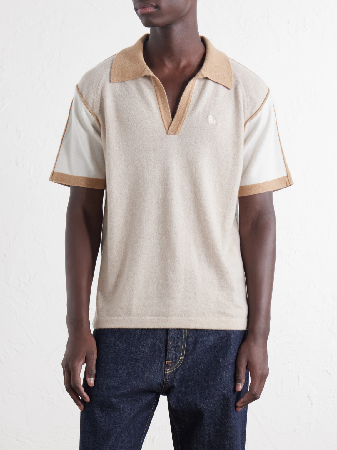 Logo-Embroidered Cashmere Polo Shirt