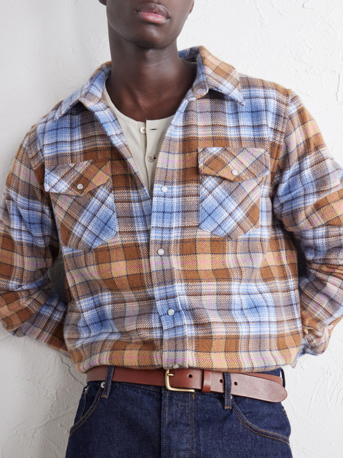 Nomad Checked Cashmere-Twill Shirt
