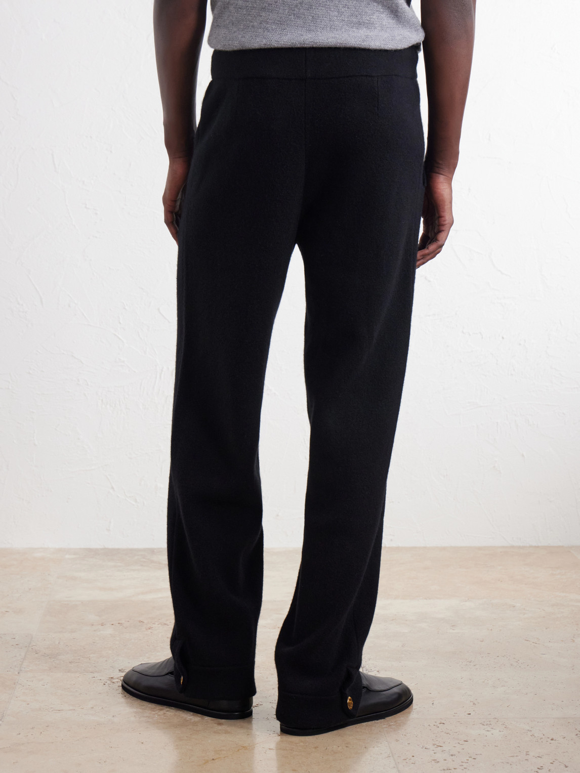 Straight-Leg Cashmere Drawstring Trousers