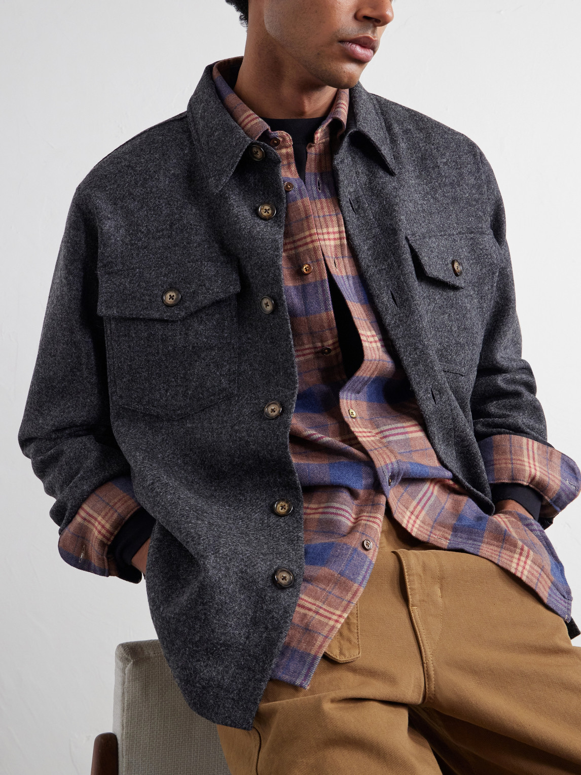Logia Checked Cotton-Flannel Shirt