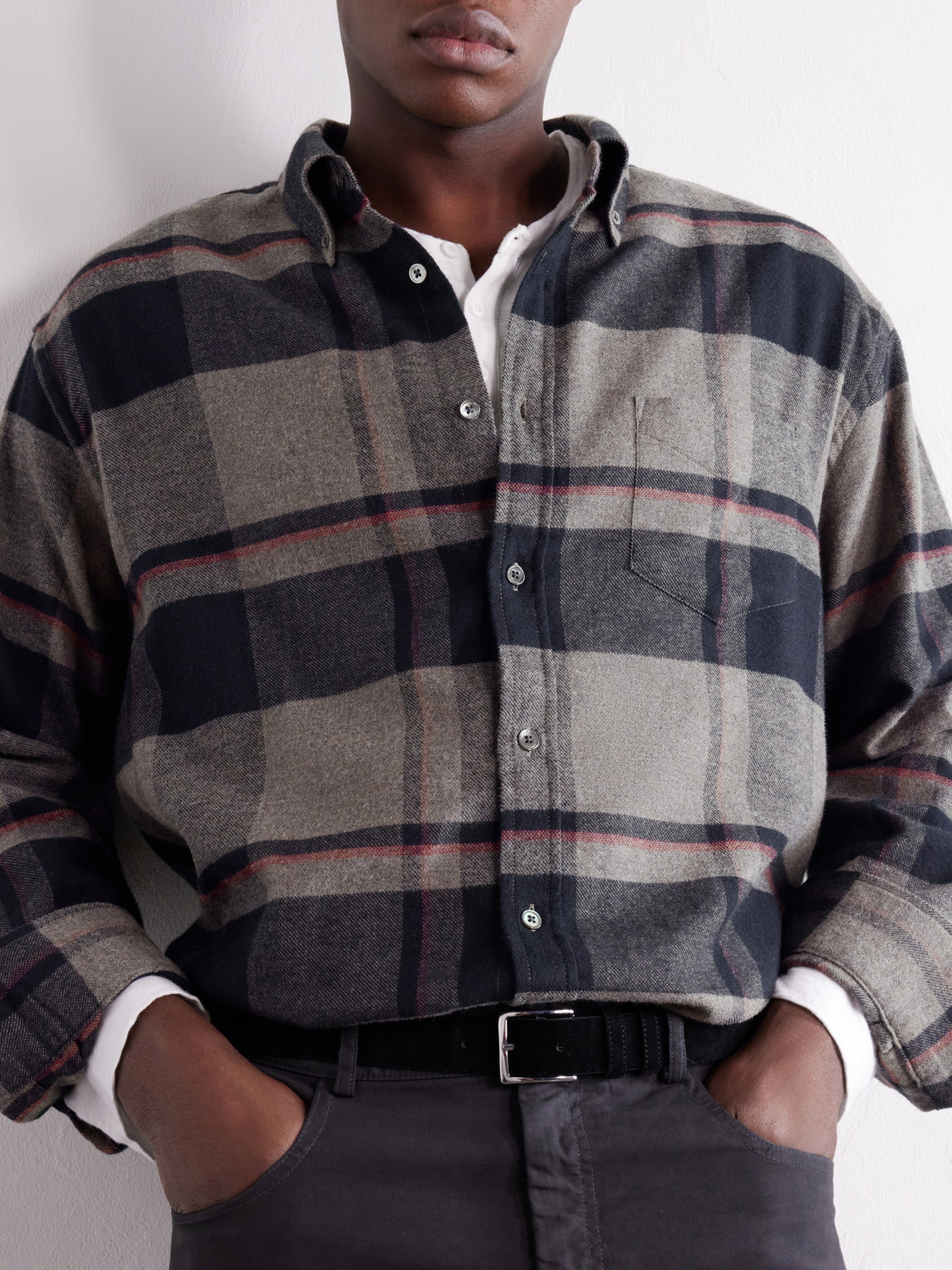 Lumen Oversized Checked Cotton-Flannel Shirt
