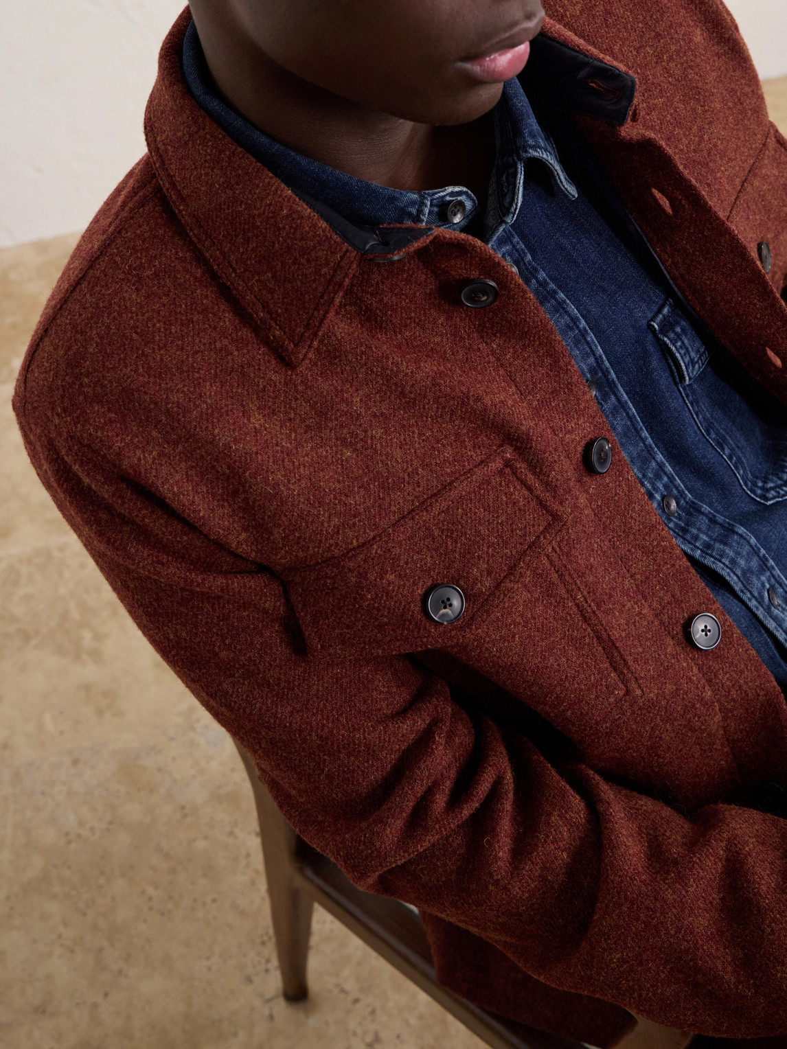 Mélange Wool-Tweed Overshirt