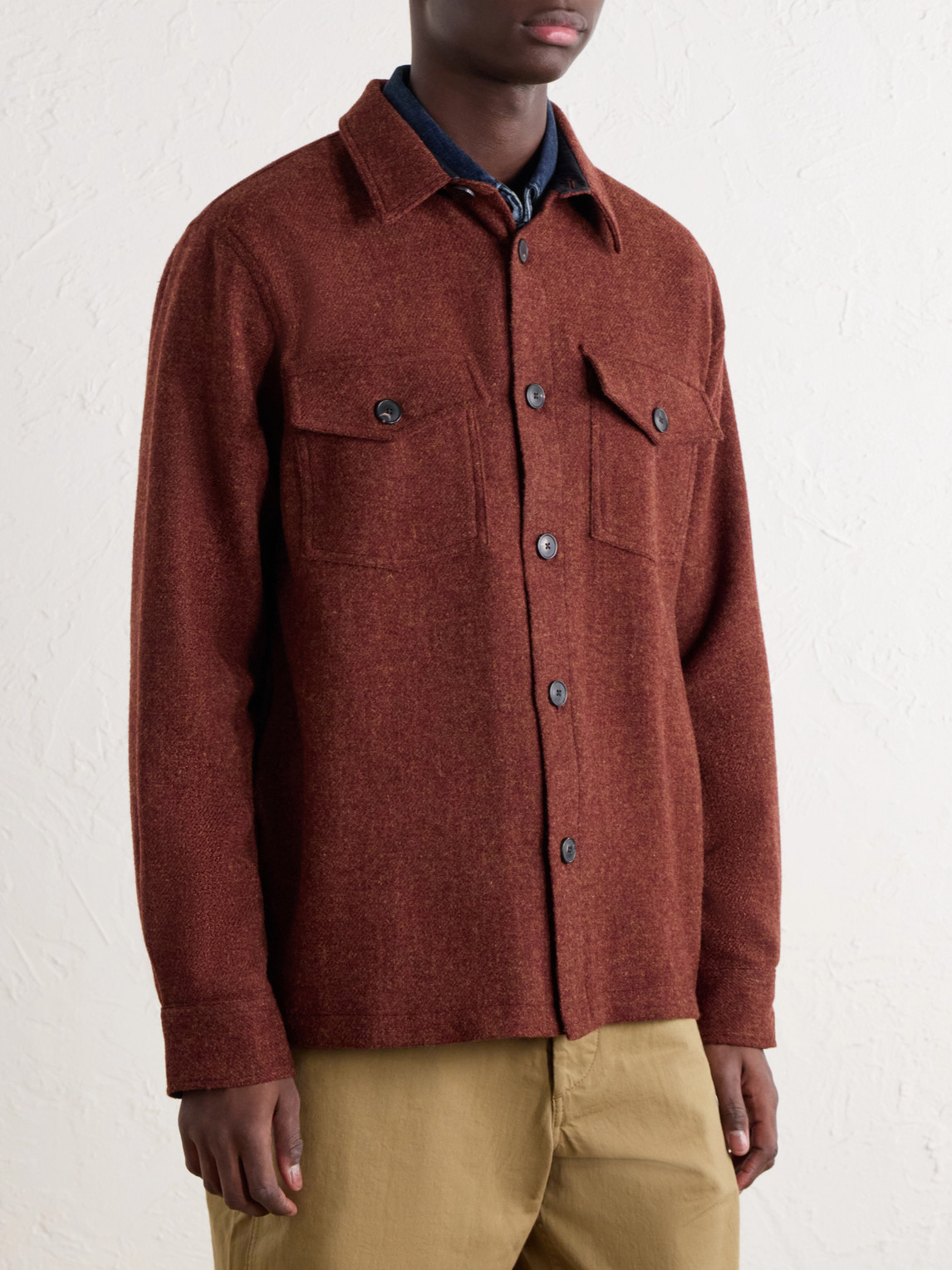 Mélange Wool-Tweed Overshirt
