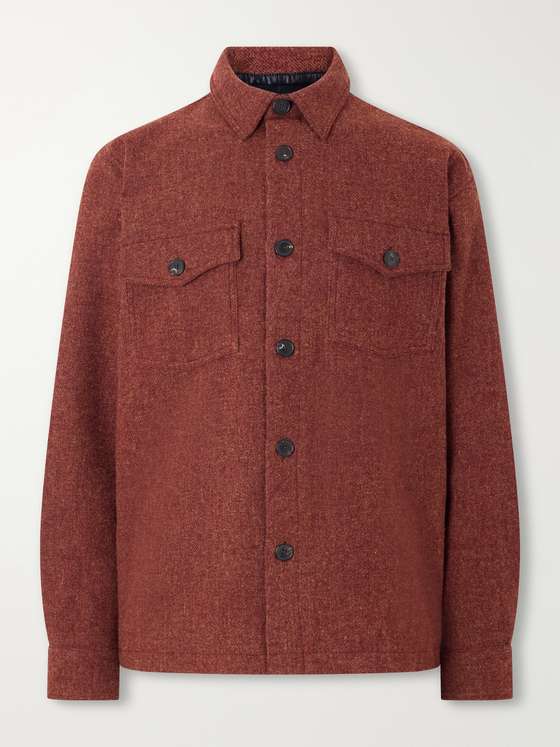 Portugueseflannel Mélange Wool-Tweed Overshirt