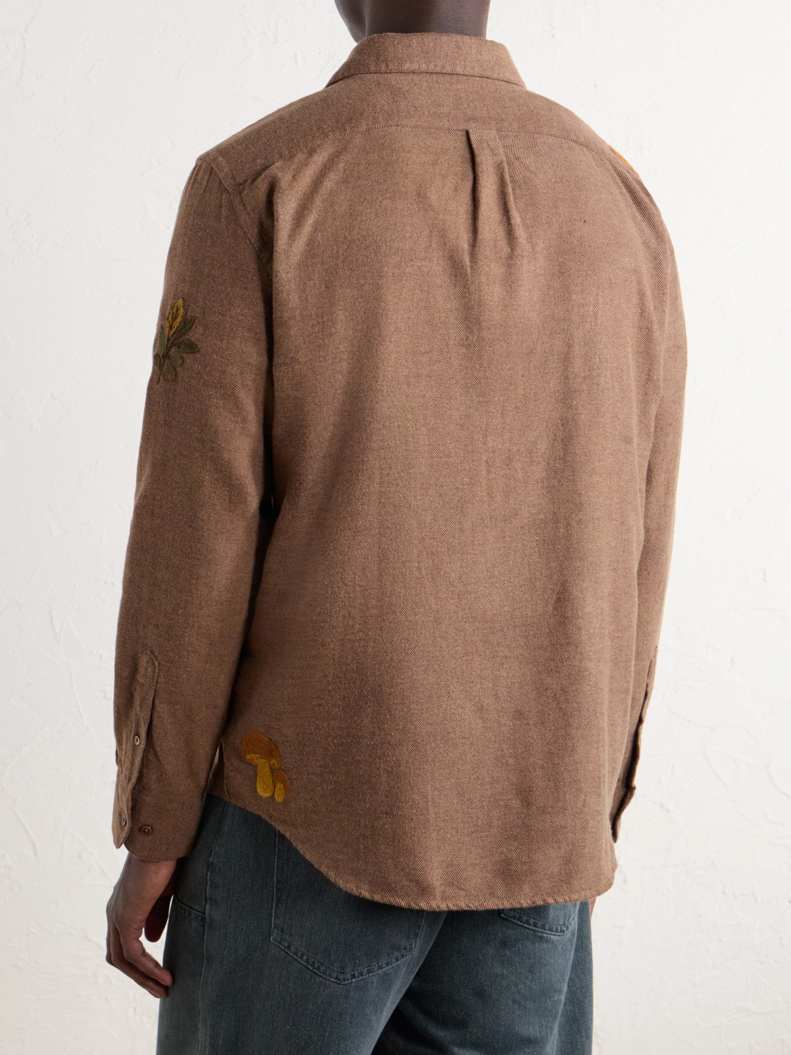 Embroidered Cotton-Flannel Shirt