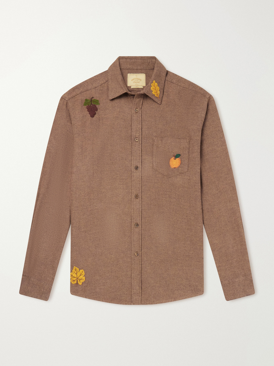 Embroidered Cotton-Flannel Shirt