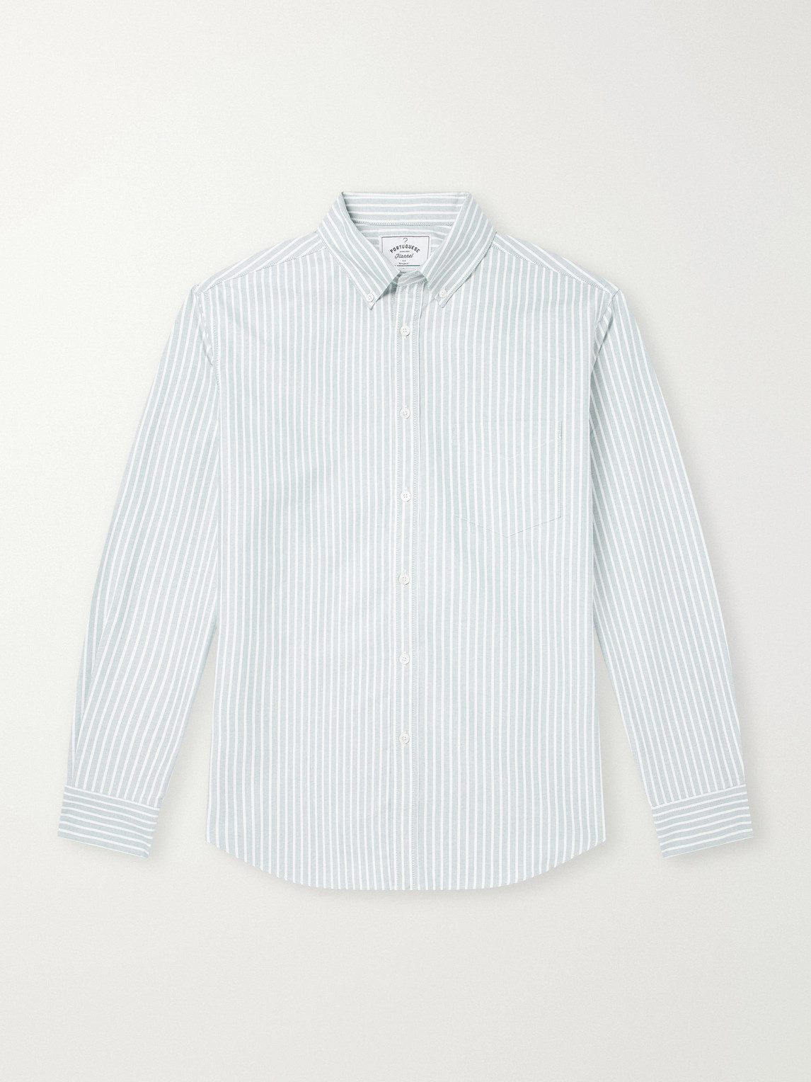 Belavista Button-Down Collar Striped Cotton-Oxford Shirt