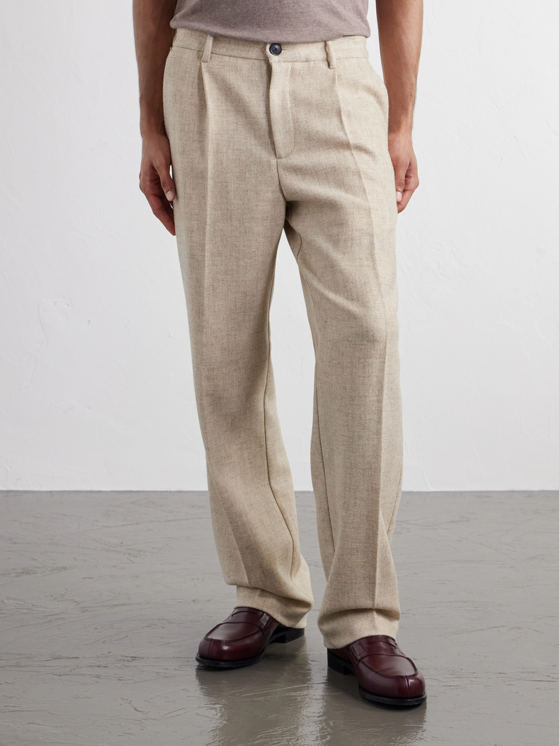 Terroir Straight-Leg Pleated Wool-Twill Trousers