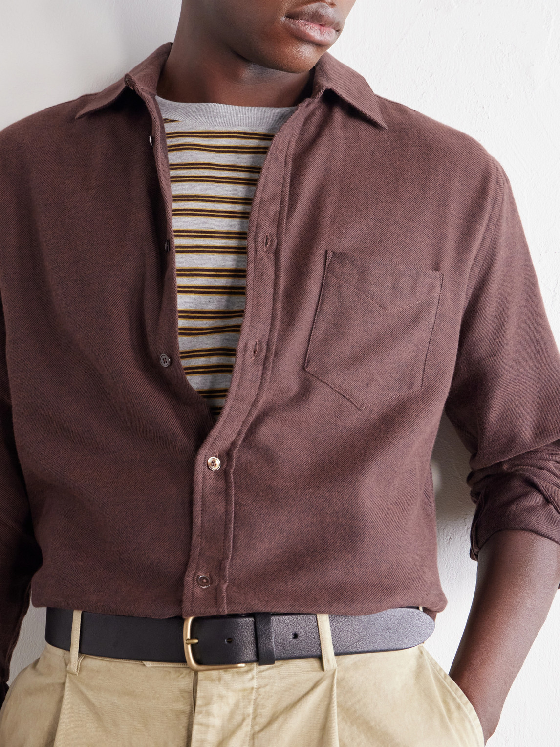 Teca Brushed Cotton-Twill Shirt