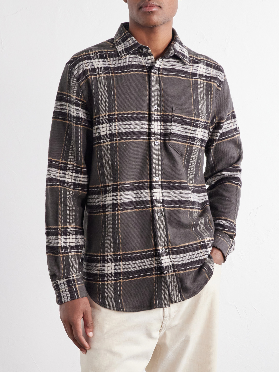 Spindle Checked Cotton-Flannel Shirt