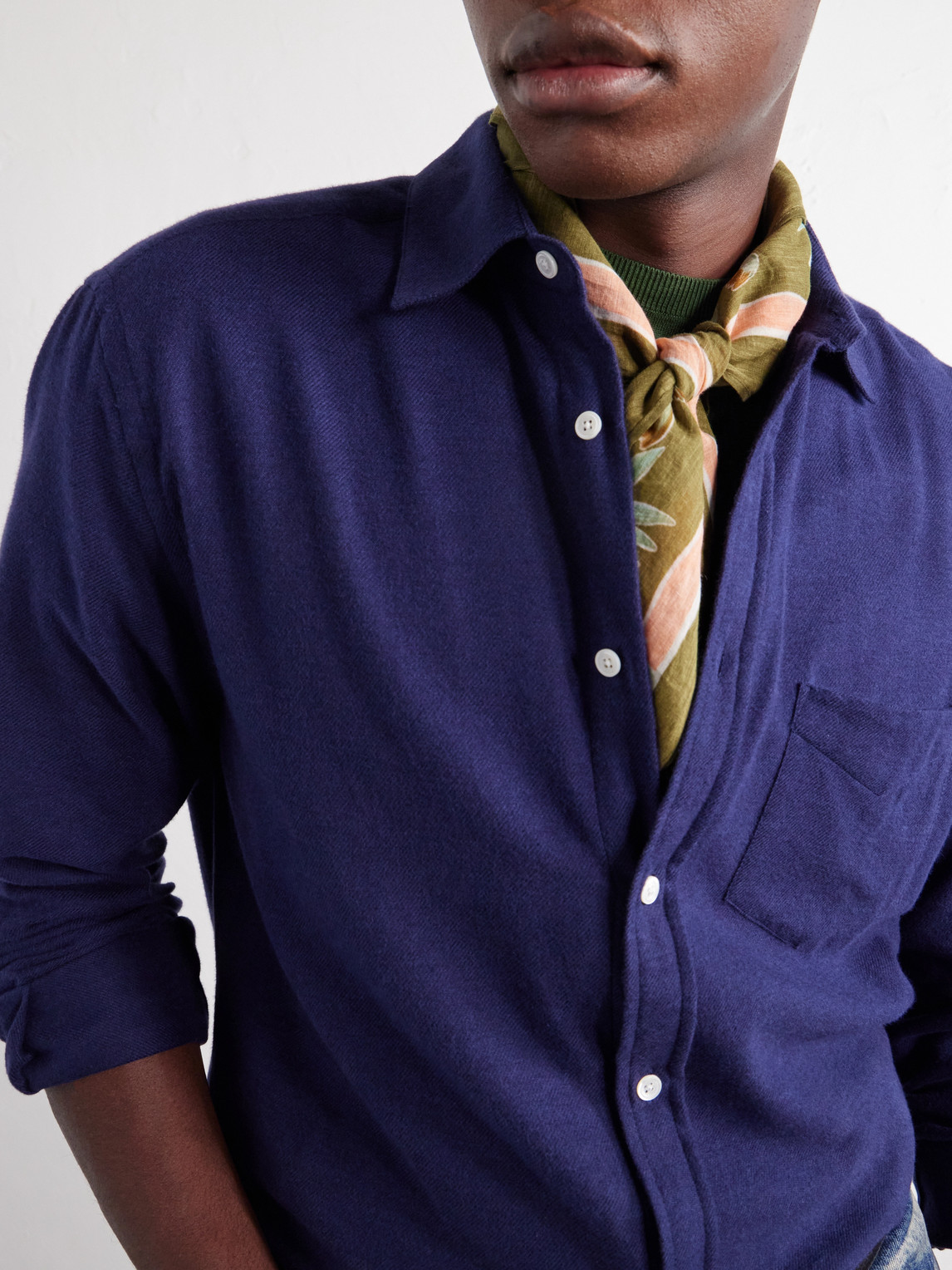Teca Brushed Cotton-Twill Shirt