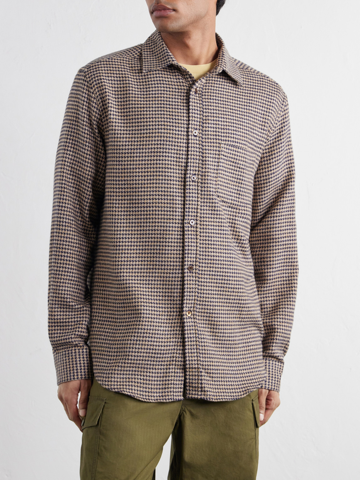 Houndstooth Organic Cotton-Flannel Shirt