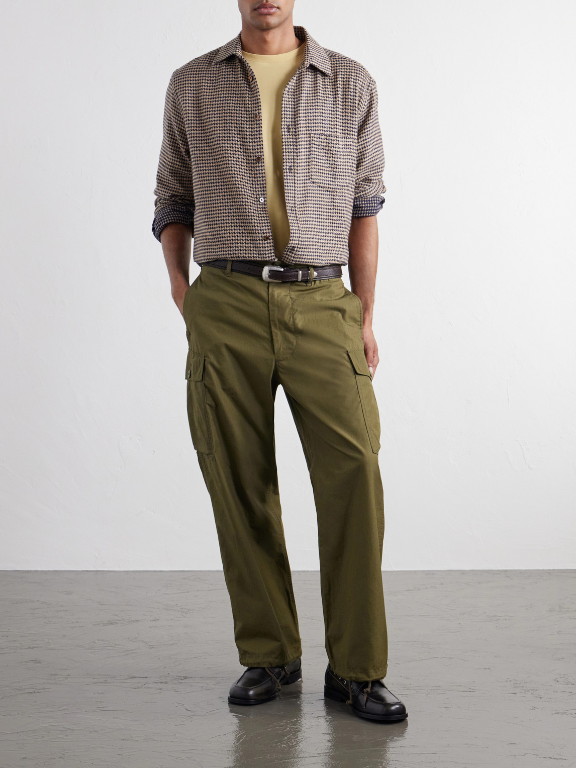Houndstooth Organic Cotton-Flannel Shirt