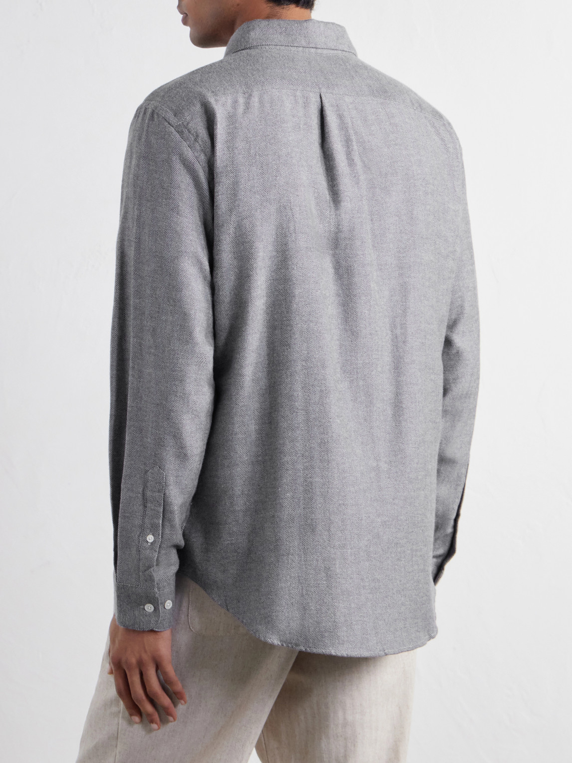 Espiga Herringbone Cotton-Flannel Shirt