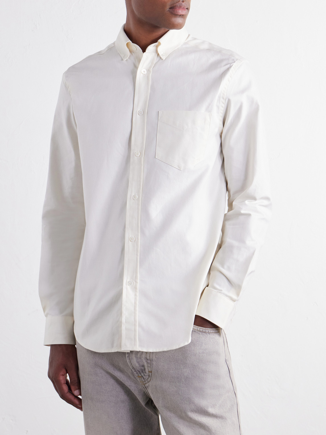 Montebelo Button-Down Collar Cotton-Poplin Shirt