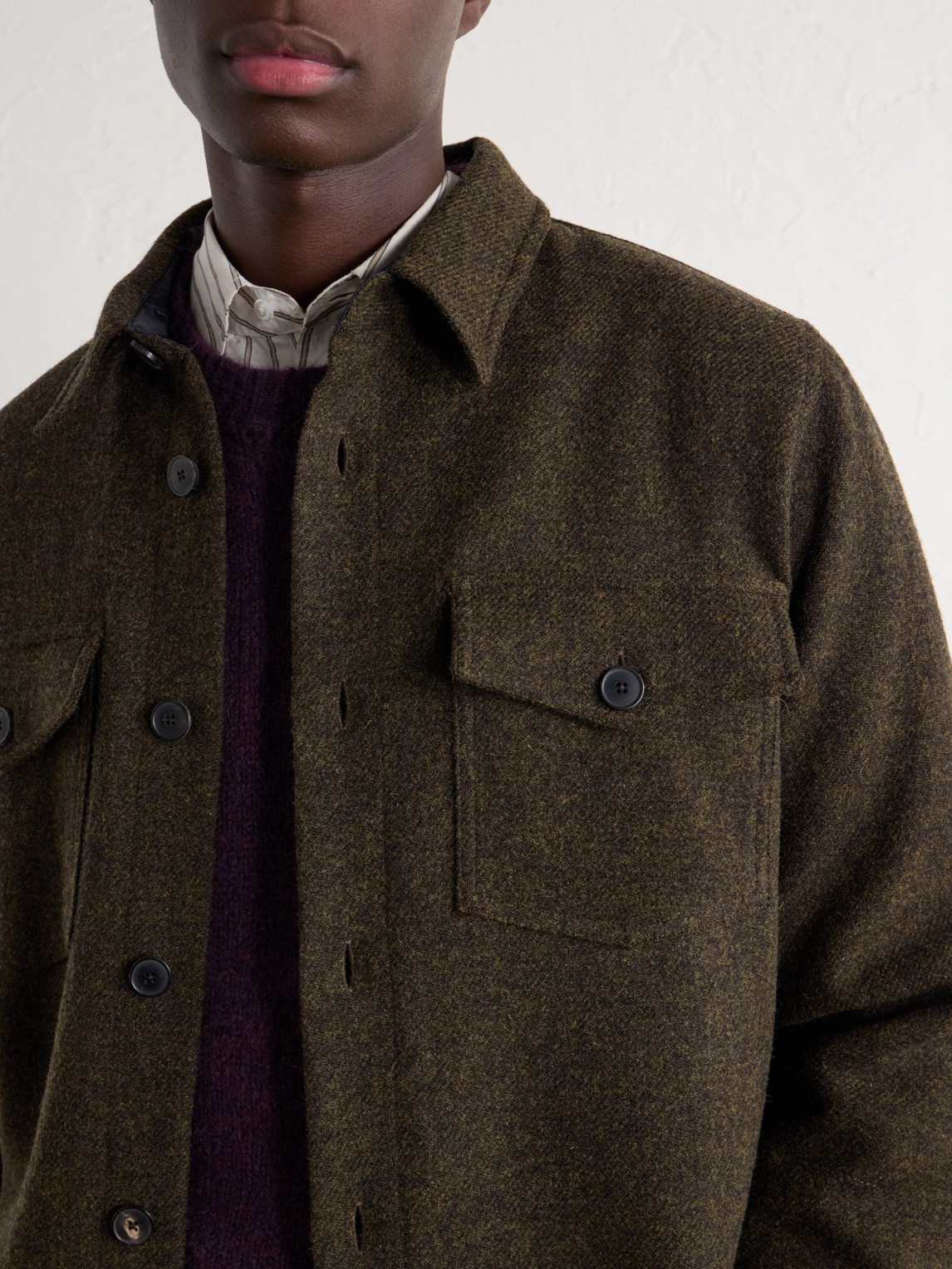 Mélange Wool-Tweed Overshirt