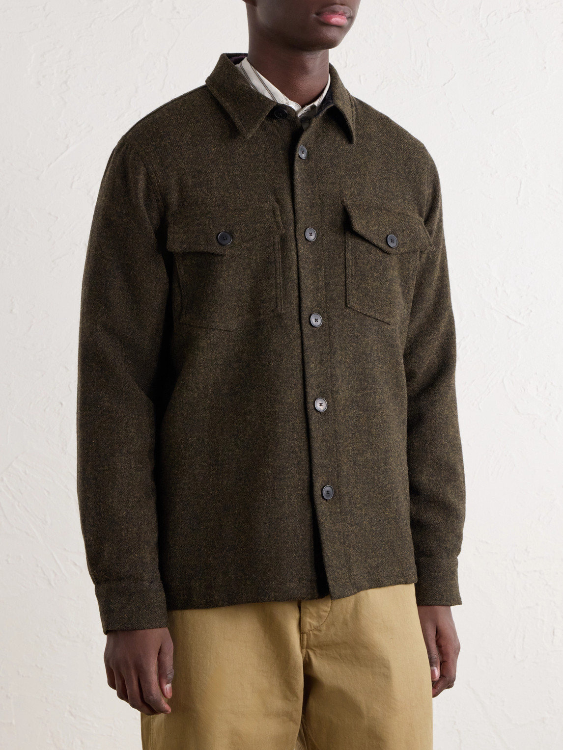Mélange Wool-Tweed Overshirt