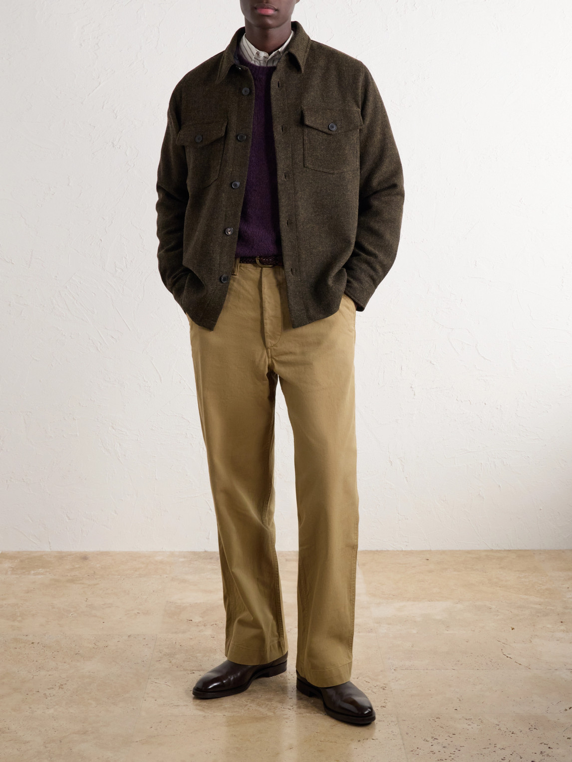 Mélange Wool-Tweed Overshirt