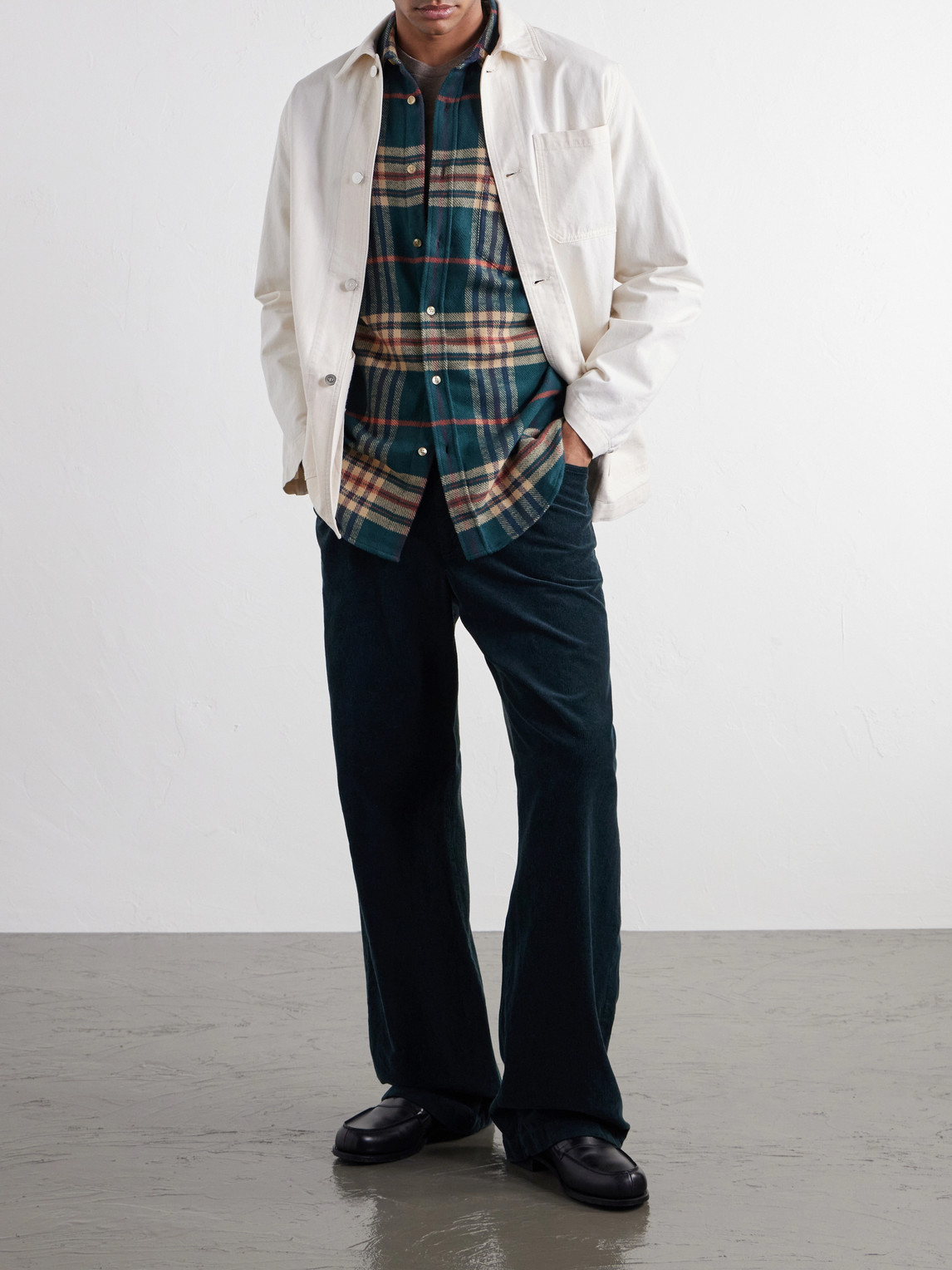 Cervo Checked Cotton-Flannel Shirt