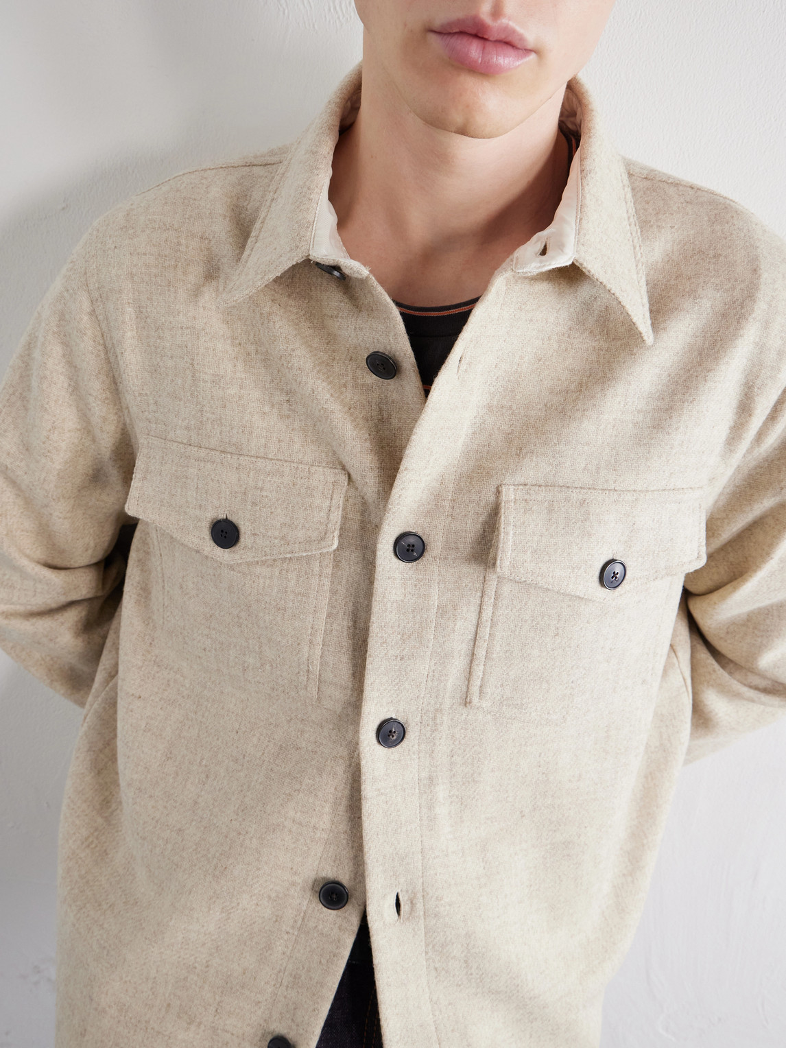 Mélange Wool-Tweed Overshirt