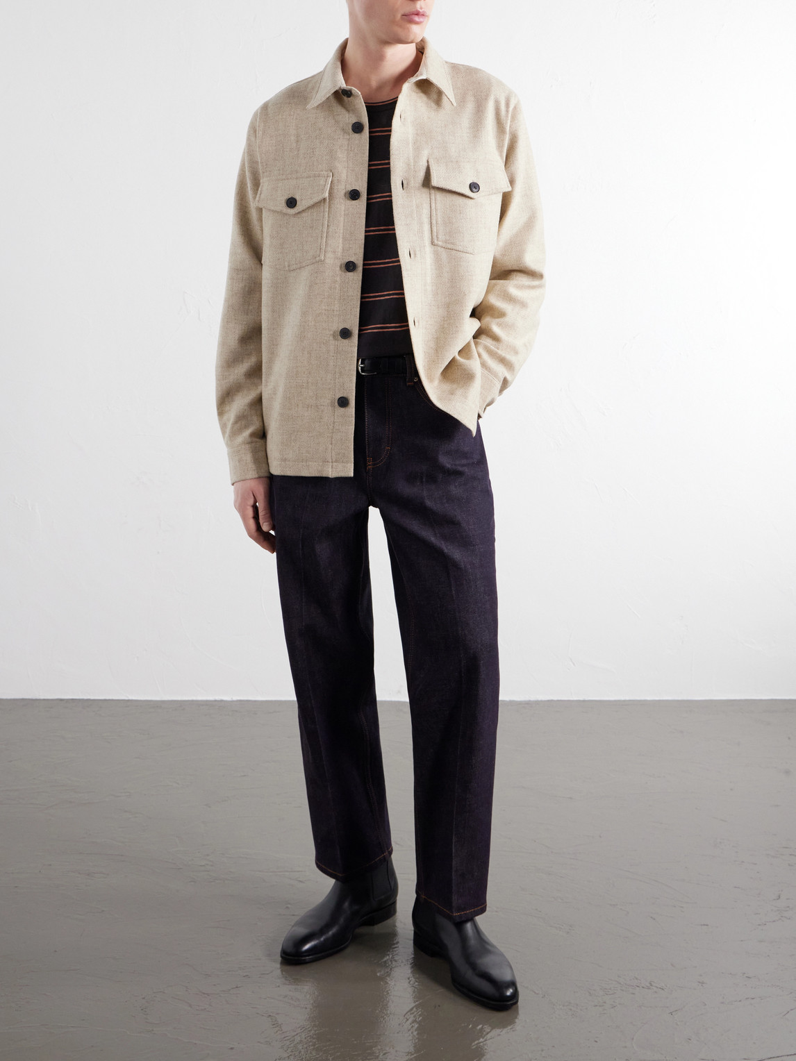 Mélange Wool-Tweed Overshirt