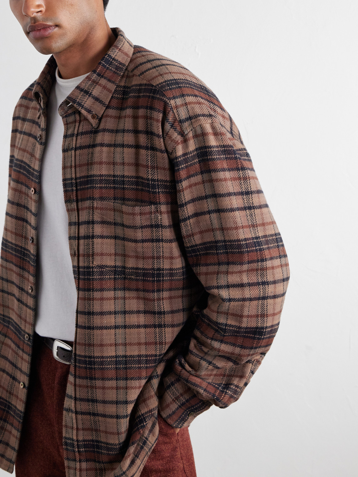 Stalia Checked Cotton-Flannel Shirt