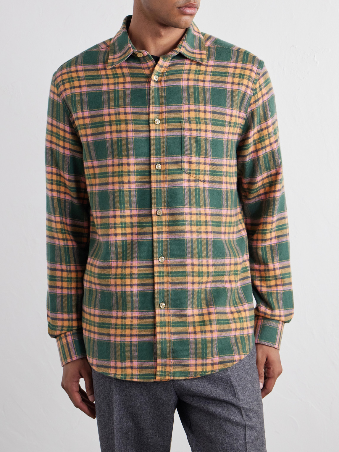 Olivara Checked Cotton-Flannel Shirt