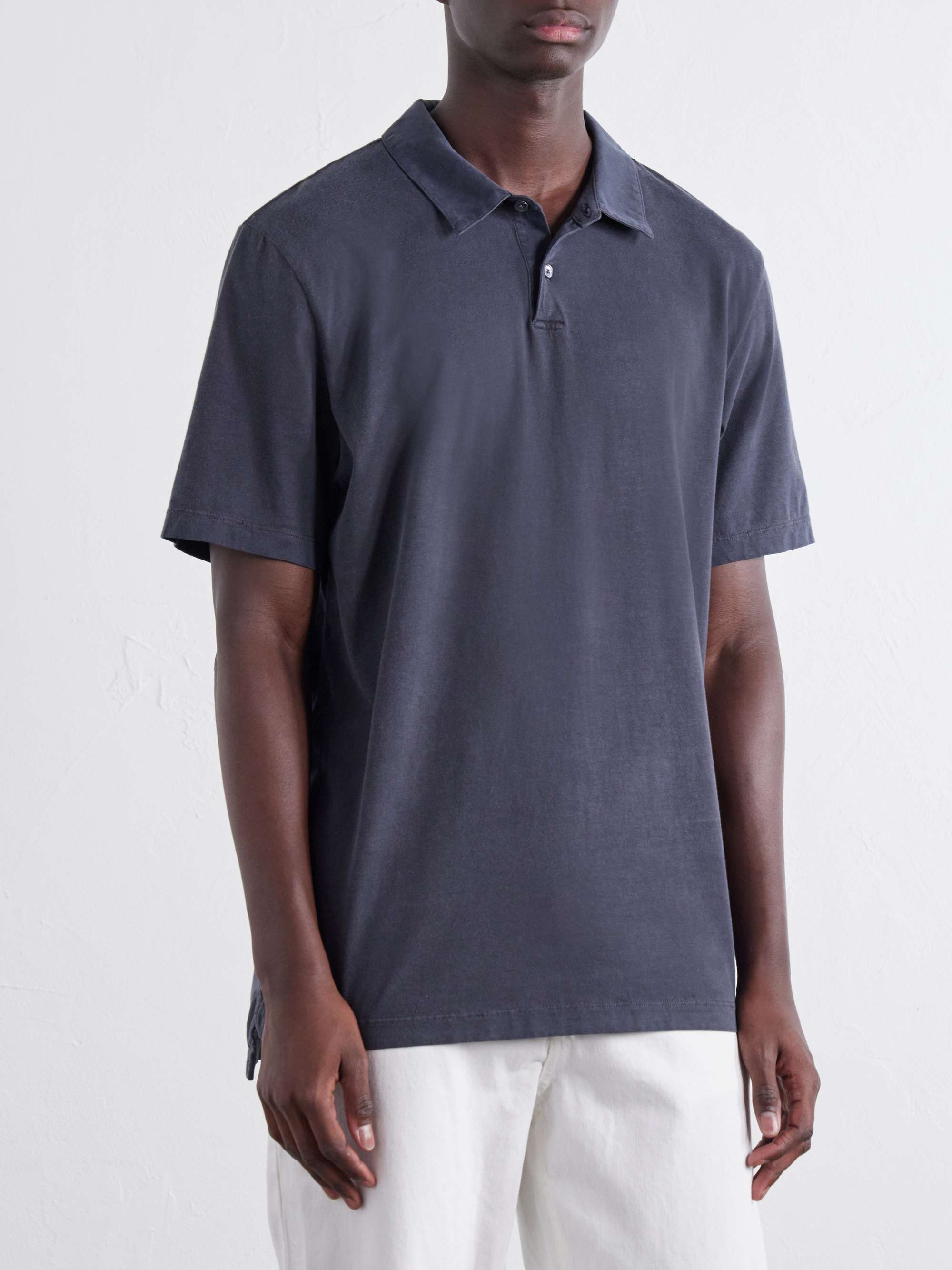 JAMES PERSE Supima Cotton-Jersey Polo Shirt