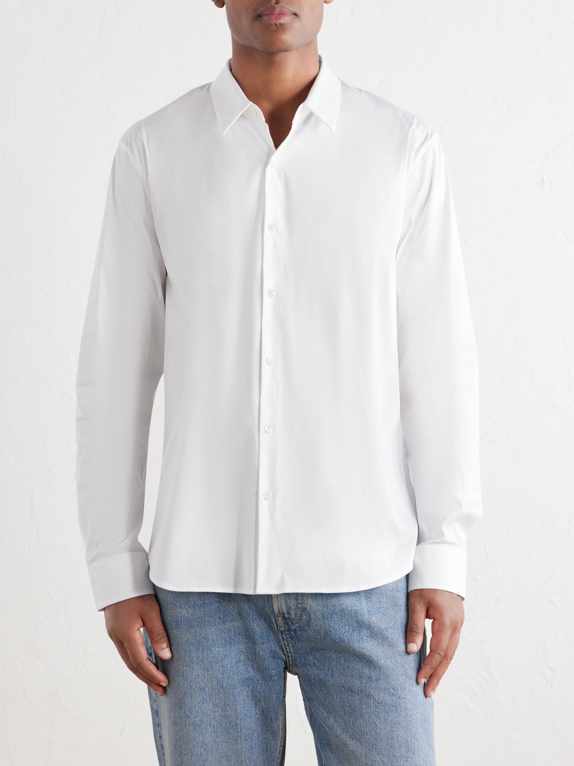 Stretch Cotton-Blend Poplin Shirt