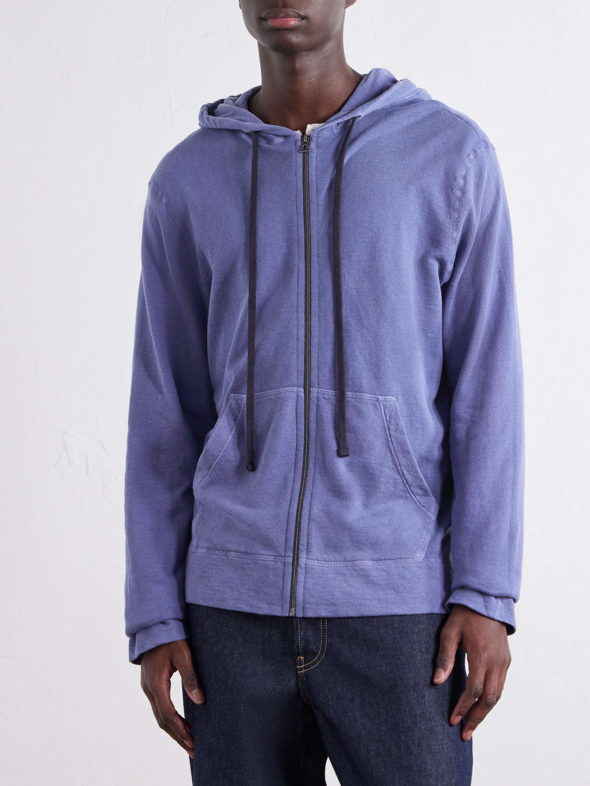 JAMES PERSE Supima Cotton-Jersey Zip-Up Hoodie