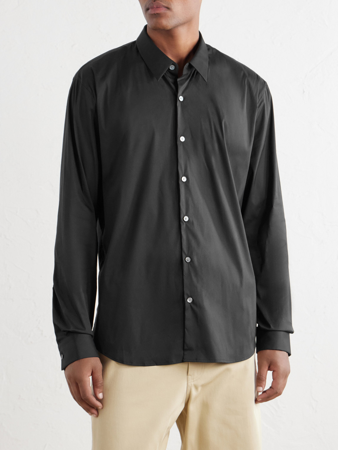 Stretch Cotton-Blend Poplin Shirt